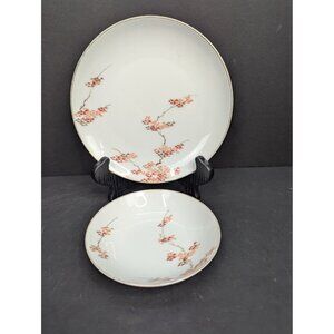 Fukagawa Arita 905 Maple Leaf Hand Painted Porcelain China Dishes Plate and Bowl